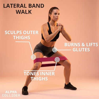 Fabric Resistance Bands - 4-Pack Booty, Hip & Leg Workout Bands for Men and Women - Non-Slip Fabric Loops with 4 Resistance Levels - Includes Mesh Carry Bag