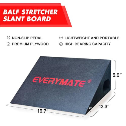 Heavy-Duty Wooden Slant Boards for Exercise & Calf Stretch – 19.7" Wide Incline Board for Squats, Non-Slip Surface, Fixed 25° Angle for Strength & Flexibility Training, 1200 lbs Capacity