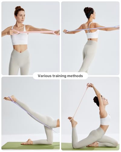 YOTTOY Figure 8 Resistance Band, Elastic Resistance Band with Comfortable Handles for Home Workout, Physical Therapy, Arm, Leg & Glute Training - color: Purple