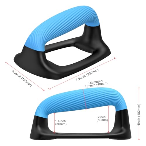 Kipika Push Up Bars, Pushup Stands With Thickened Soft Plastic Handle, Stable and Non-Slip Base, Pushup Handles Perfect for Floor Strength Training - color: D: Black & Blue
