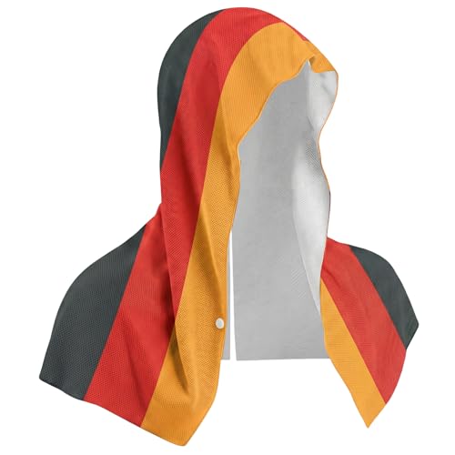 German Flag Cooling Hoodie Towel for Neck and Face Sun Protection Instant Ice Cooling Towel for Hot Weather World Soccer Cup Sports Fan Fitness Workout Soft Breathable Gym Towels for Men Women - color: Germany