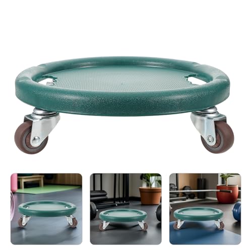 Ab Roller Wheel Abdominal Exercise Sliders with 4-wheel Design, Silent Multi-directional Core Trainer for Home Gym Fitness, Green Workout Gliding Discs for Strength Training