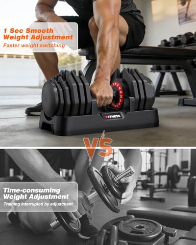 Rendpas Adjustable Dumbbells Set of 2, 5-in-1/10-in-1/16-in-1 Quick-Lock Hand Weights 25/55/80 lbs Pair, Anti-Slip Handle Free Weights Set for Home Gym Strength Training for Men Women - color: Max-80LBS Pair-16 Weights