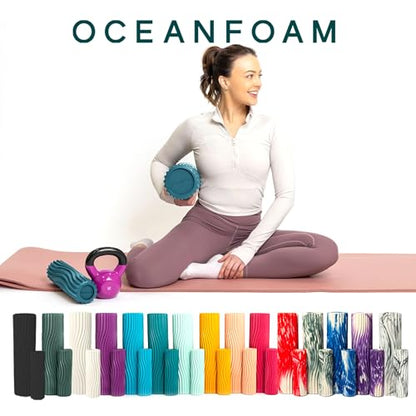 Oceanfoam Ripple Roller Small Foam Roller for Physical Therapy (Miami Blue) - color: Miami Blue