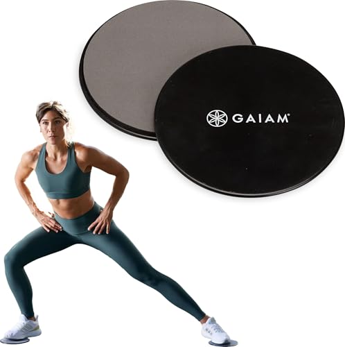 Gaiam Core Sliding Discs - Dual Sided Workout Sliders for Carpet & Hardwood Floor - Home Ab Pads Exercise Equipment Fitness Sliders for Women and Men - size: 1 EA