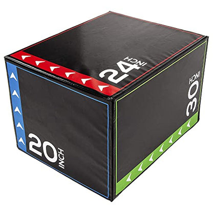 BalanceFrom 3-in-1 Foam Plyometric Jump Box for Home Gym with Multiple Height Options – Versatile Plyo with Non-Slip Surface for Strength, HIIT, Step-Ups, and Agility Training