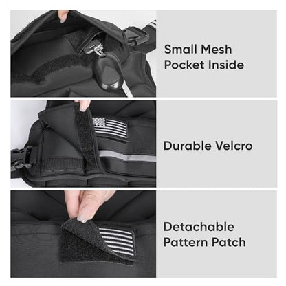 Adjustable Weighted Vest, 4-10lb/12-18lb/20-32lb Vest with 6 Ironsand Weights and Large Pocket, Weight Vest for Men Women Strength Training, Running, Walking - color: Black, size: 12-18lbs