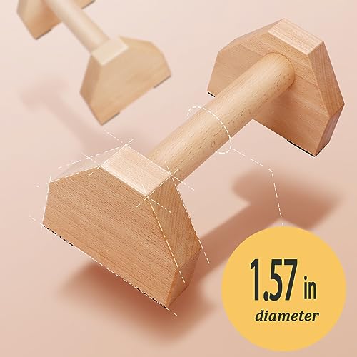 Push Up Bars Stands, 1 Pair Wooden Parallettes Gravity Fitness, Mini Handle Pumps, Push Ups for Fitness, Gymnastics, Aerobics