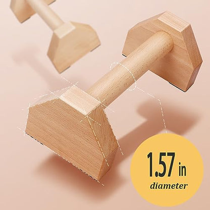 Push Up Bars Stands, 1 Pair Wooden Parallettes Gravity Fitness, Mini Handle Pumps, Push Ups for Fitness, Gymnastics, Aerobics