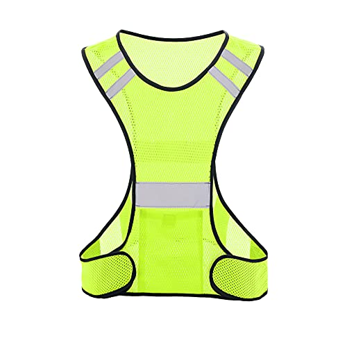 TCCFCCT Reflective Running Vest, High Visibility Running Gear with Large Pocket - color: 1 Pack Mesh Yellow