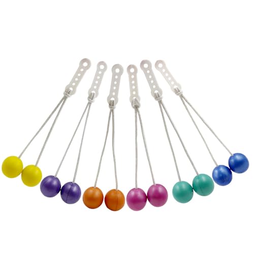 3 Pairs Clacker Ball,Ladder Balls, Toss Game Balls, Children's and Adults' Pressure reducing Balls,Used for Training Balance Ability, Concentration (Randomly Send 3 Colors)