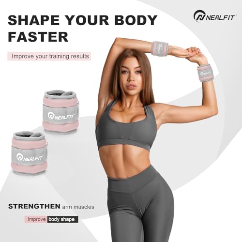 Ankle Wrist Weights, Adjustable Arm Leg Weights for Women Men, Secure Fit Non-Slip Exercise Weights for Home Workout, Running, Walking, Aerobics, Physical Therapy