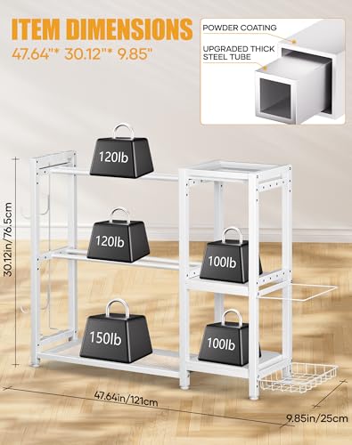 FHXZH Dumbbell Rack Stand Only - Weight Rack for Home Gym - color: White-Large