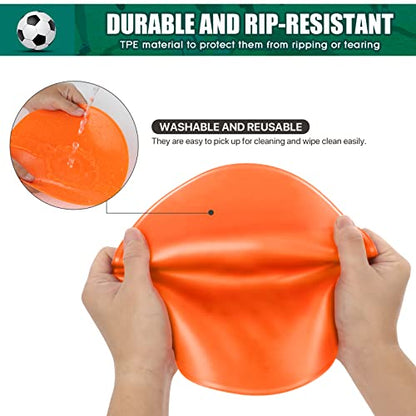 Poly Spot Markers Rubber Floor Dots 9 inch 8/16/24 Pcs Flat Cones Non-Slip Agility Markers Poly Spots for Gym Soccer Basketball Sports Speed Agility Training, Exercise Drills