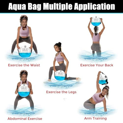 Water Weights Aqua Bag Ball Shape, Workout Sandbag Alternative Strength Training Sand Bag Portable Stability Fitness Equipment Ultimate Core and Balance Training for Home Gym