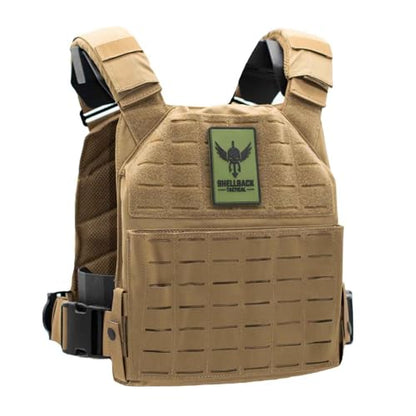 Shellback tactical Physical Fitness Training Vest – Adjustable Weighted Workout Vest for 10x12 Training Plates - color: Coyote
