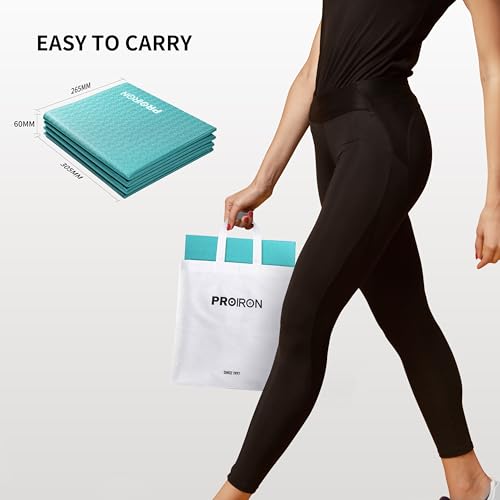 PROIRON Foldable Yoga Mat 0.24"/0.16" for Home Workout & Travel, Non Slip Travel Yoga Mats with Carry Bag, Packable Yoga Mat for Home Gym, Pilates, Fitness,Stretching