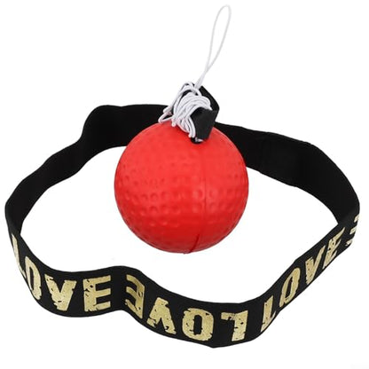 Boxing Reflex Ball with Headband, PU Speed Punching Bag for MMA Muay Thai Training, Reaction Time Agility Hand Eye Coordination Trainer, Lightweight Soft Fitness Equipment for Home Gym Workout(Red)