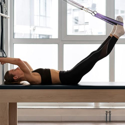2PCS Pilates Double Loop Straps for Reformer Feet - Fitness and Yoga Equipment - D-Ring Exercise Straps for Gym and Home Workouts