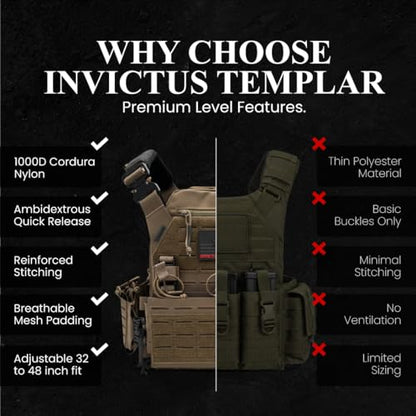 Modular Tactical Vest – 1000D Nylon, Quick Release, MOLLE, Adjustable | Training Airsoft, & Fitness Vest