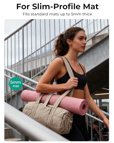 BAGSMART Reiki Gym Bag for Women, Puffy Quilted 15L Yoga Mat Bag with Wet Pocket, Mini 5L Crossbody Dance Bag, 24L Travel Weekender Carry-on Duffle Bag