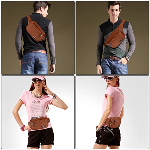 CXWMZY Fanny Packs For Women & Men Waist Pack Hip Bum Bag with Multi-Pockets Large Capacity Waterproof Casual Bum Bag for Disney Traveling Casual Cycling Running Hiking (Brown1) - color: Brown1