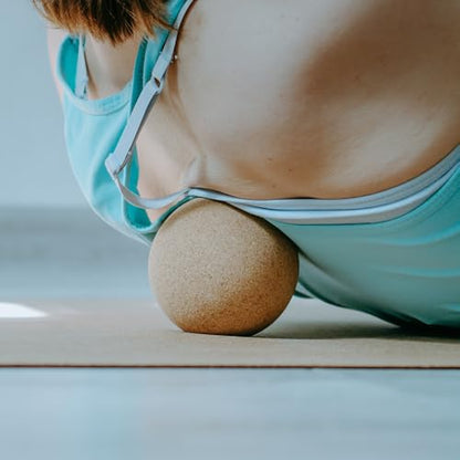 Natural Cork Massage Ball, Eco Sports Equipment, Round Exercise Therapy Ball, Self-Myofascial Release Tool