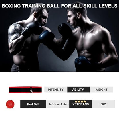 Dermasy® Upgraded Boxing Reflex Ball, Boxing Training Ball with Headband Perfect for Reaction, Punching Speed, Fight Skill, Fitness, Newst Boxing Equipment - style: 1 ball