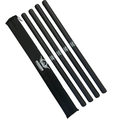 Foam Padded Escrima Sticks for Safe Practice Training with Carry Bag Case - 4 Pack