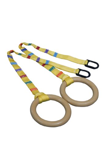 Tumbl Trak Gymnastics Rings with Easy Adjustable Strap - size: 9-1/2 in