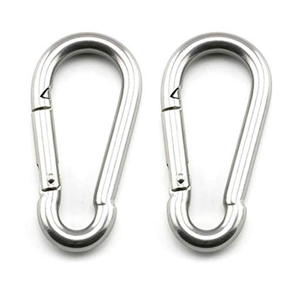 heyous 2 Set M8 Suspension Ceiling Wall Mount U Hook Anchor Hanger Stainless Steel Heavy Duty Multi Purpose Hammock Swing Ceiling Hook Round Base Plate with Snap Hook