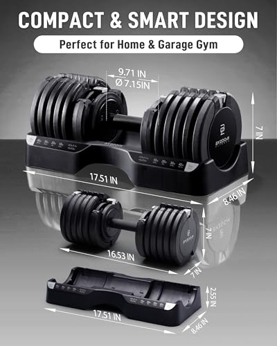 BYZOOM FITNESS Pure Series Adjustable Dumbbell - 12.5/25/27.5/50/55/75lb - ONE UNIT OR PAIR(check QTY before purchase) - 5-in-1/ 10-in-1 / 15-in-1 / 21-in-1 Flexible Hand Weights for Home Apartment Garage Gym, Strength Training & Fitness Workouts, White O