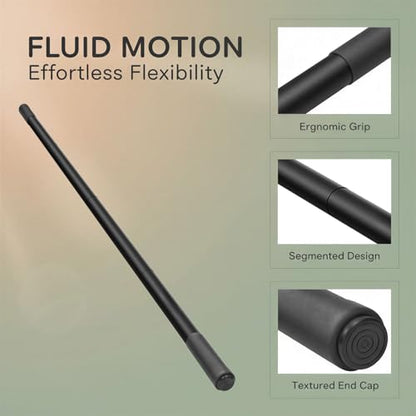 Yoga Stick, 5 ft Aluminum Adjustable Stretching Bar with Comfortable Foam Handles, Portable Fitness Pole for Physical Rehabilitation, Body Shaping, Flexibility, Mobility and Balance Training