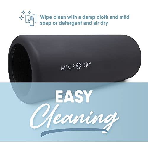 MICRODRY Deluxe Fitness Foam Back Roller for Muscle Relief, Roller for Yoga, Stretching, Deep Tissue Firm Massage & Trigger Point Release, Exercise Workout at Home or Gym, 13x5.3, Dark Grey