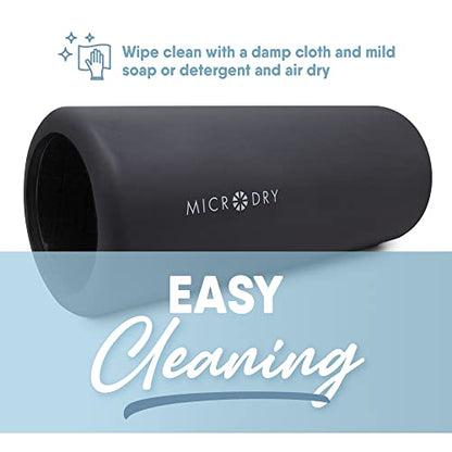 MICRODRY Deluxe Fitness Foam Back Roller for Muscle Relief, Roller for Yoga, Stretching, Deep Tissue Firm Massage & Trigger Point Release, Exercise Workout at Home or Gym, 13x5.3, Dark Grey
