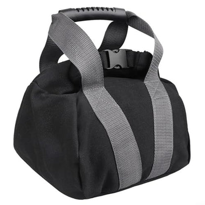 Adjustable Canvas Kettlebell Sandbag with Handle and Tight Closure Black 10x9.8x6.7 inch for Home Gym Fitness Yoga Strength Exercise