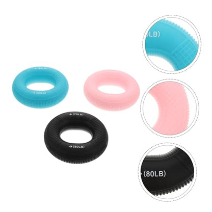 3Pcs Hand Grip Strength Trainer Multi-resistance Forearm Exerciser Rings for Grip and Finger Strength Portable Practical Hand Training Tool