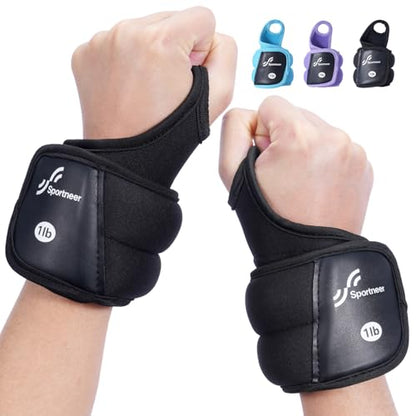 Sportneer Wrist Weights with Thumb Loops Lock for Men Women, 2 LBS /4 LBS Pair Arm Hand Weights for Running Walking Jogging Physical Therapy Gym Strength Training Cardio Exercise, Increase Wrist & Hand Resistance