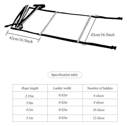 Agility Ladder, Speed Ladder, Speed and Agility Training Set, Thickened Ladder, Cones Football Equipment - size: 3.9M
