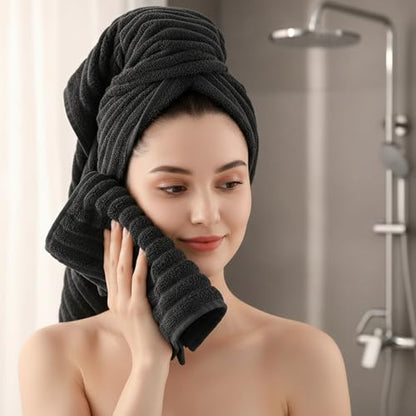 6 Pack Soft Microfiber Hand Towels for Bathroom, 16"x30", Black - color: Black
