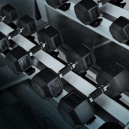 Yes4All Rubber Grip Encased Hex Dumbbell – Hand Weights With Anti-Slip 5-50 LBS Single - color: D. 20 Pounds