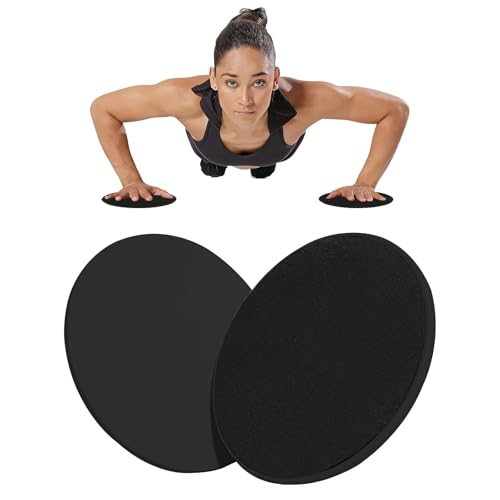Upgrade Sport Core Sliders for Working Out - Dual Sided Glide Discs for Full Body Workout on Carpet or Hardwood Floor - Fitness & Home Exercise Equipment for Athletes - color: black, size: 2 Pack