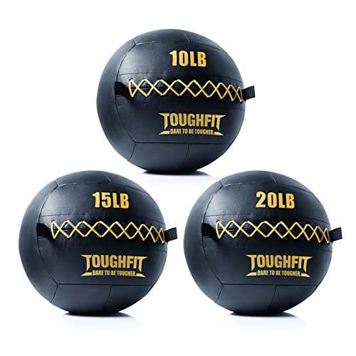 ToughFit Soft Wall Ball - Medicine Ball Set for Cardio Fitness Exercise - Weighted Med Ball for Strength and Conditioning Exercises, Cross Training Lunge, and Partner Toss - style: 10LB+15LB+20LB