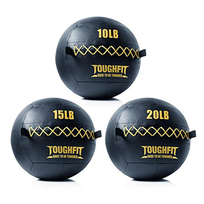 ToughFit Soft Wall Ball - Medicine Ball Set for Cardio Fitness Exercise - Weighted Med Ball for Strength and Conditioning Exercises, Cross Training Lunge, and Partner Toss - style: 10LB+15LB+20LB