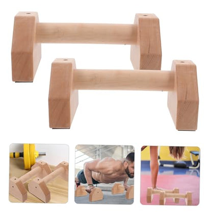 Yardwe Workout Handles Push up Handles for Floor 2pcs Wooden Push up Bar for l Sits Jump Throughs Handstand Pushups and Calisthenics Fitness Wood Parallettes Set