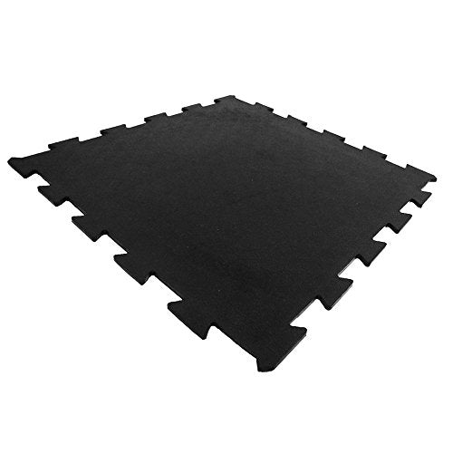 Rubber-Cal Armor Lock Interlocking Rubber Mat (4-Pack), Black, 3/8 x 24 x 24-Inch, Model: 03-212-WBK-4