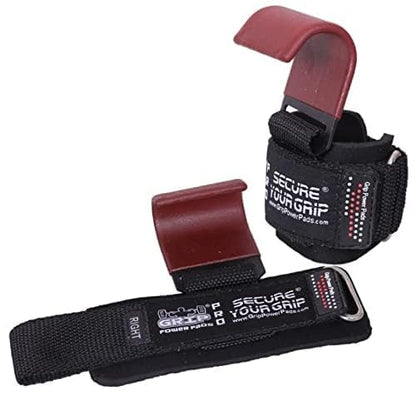 Weight Lifting Rod Hooks Heavy Duty Wrist Wraps Power Weight Lifting Training Gym Grips Straps Set of 2 - color: Brown, size: MEN-Wrist Size Large