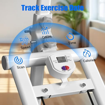 YYJO Stair Stepper for Home, 3 Adjustable Resistance, Stepper with Handlebar Foldable Stepper Vertical Climber Cardio Exercise Machine White