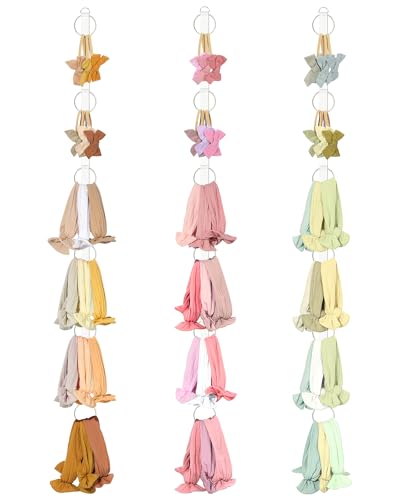 POVETIRE 3PCS Baby Headband Holder Hairbands Organizer, Hanging Bow Organizer for Girls, Hair Accessories Organizer Display Wall for Newborn Infant Toddler Kids Nursery Room Decor