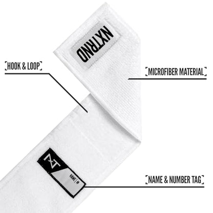 Nxtrnd Streamer Football Towel, Thin Sports Towel, Dries Hands & Football Accessories (White) - color: White